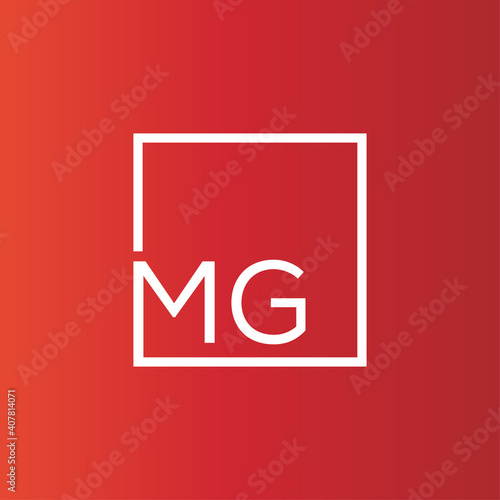 Creative initial letter MG square logo design concept vector