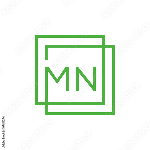 Creative initial letter MN square logo design concept vector