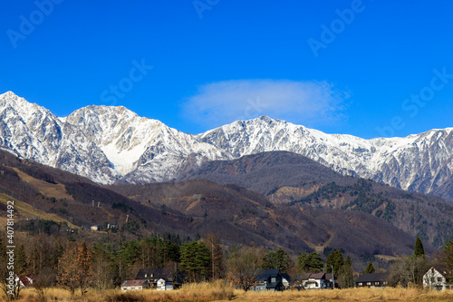 landscape with lake and mountains