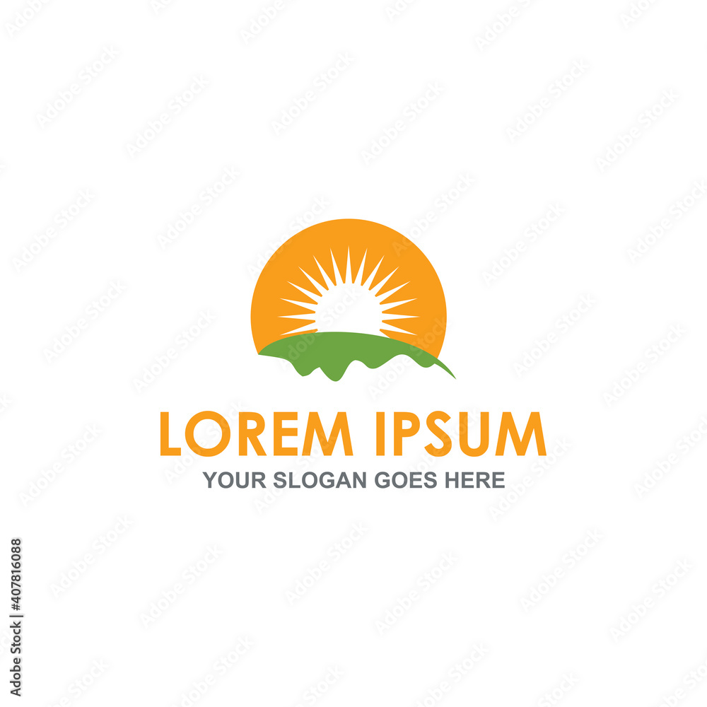 Obraz premium organic farming logo vector image