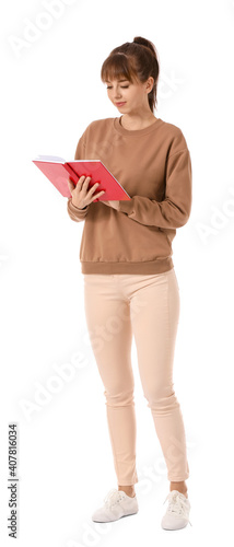 Beautiful young woman readi...