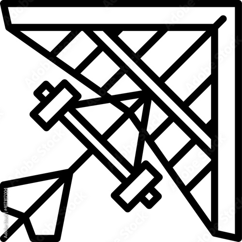line icon for hang gliding