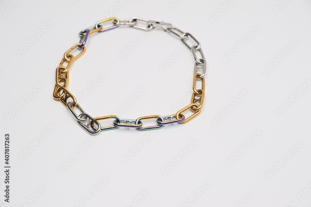 ,  Rainbow Necklace on white background