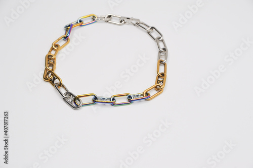 , Rainbow Necklace on white background