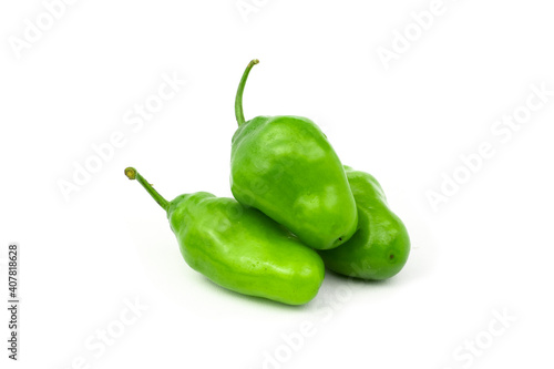 Fresh rocoto chili isolated on white background, selective focus photo