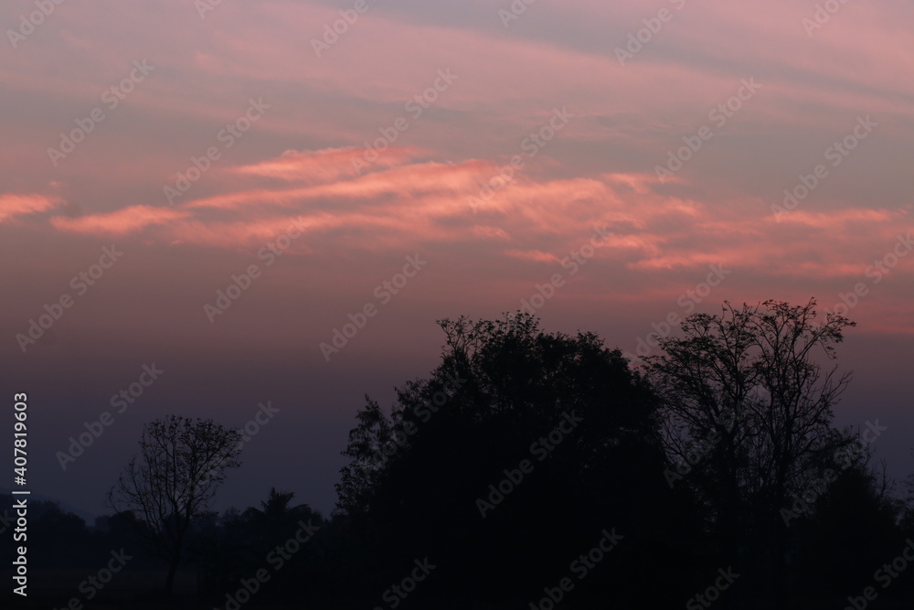 Close up Sunrise in the early morning