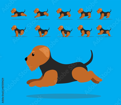 Animal Animation Sequence Dog Airedale Terrier Cartoon Vector