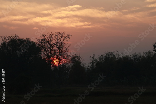 Close up Sunrise in the early morning