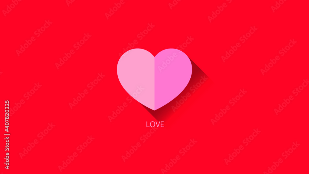 flat heart, paper heart, love, valentines day, banner
