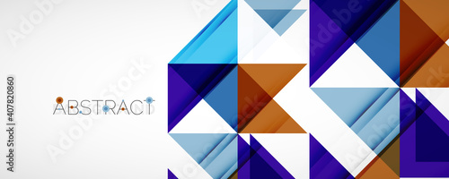 Geometric abstract background. Techno color triangle shapes. Vector illustration for covers, banners, flyers and posters and other designs