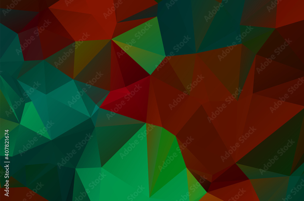Obraz premium Abstract green vivid wallpaper mosaic background. Geometric triangle