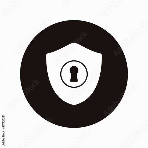 Shield with key hole icon design vector illustration. Security lock concept