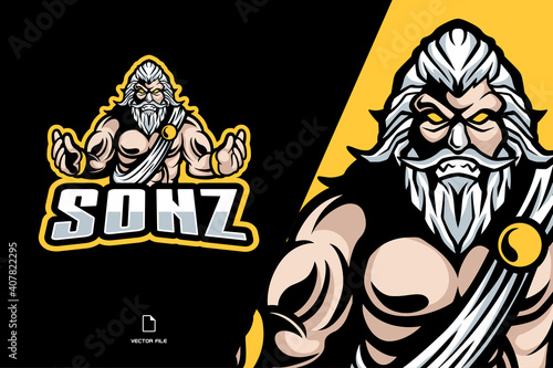zeus mascot logo mythologi illustration