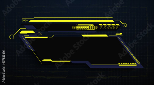 HUD, UI, UX, GUI futuristic user frame interface screen elements set. High tech screen for video game. Sci-fi concept design. Square Frames Blocks HUD Interface Elements