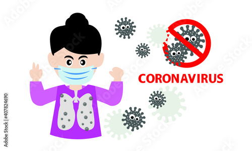 Protective face mask against and stop corona virus,Covid-19.