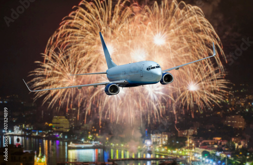 fireworks in the city