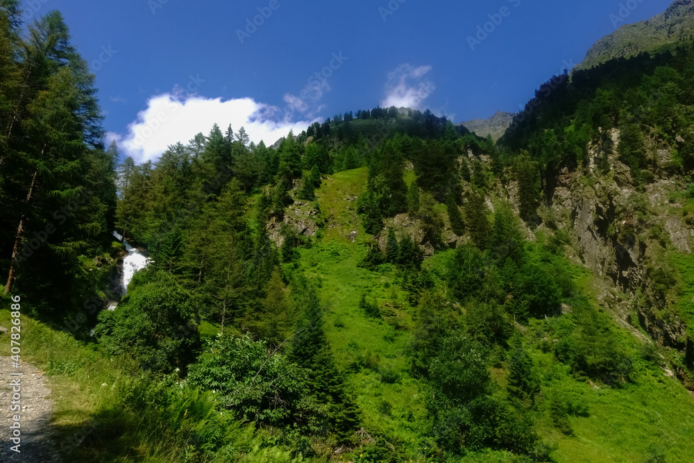 green hills and trees with blue sky while hiking in the summer green hills and trees with blue sky while hiking in the summer