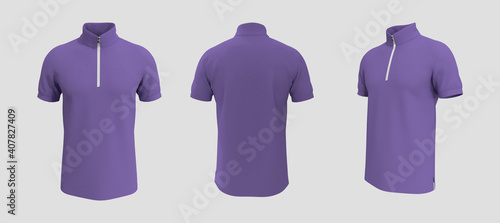 Blank tracktop shirt mockup, track front and back view, 3d illustration, 3d rendering