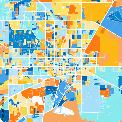 Art map of Gainesville, UnitedStates in Blue Orange photo