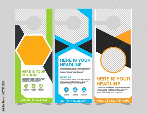 Door hanger design template, hotel knob design. Vector door hanger.