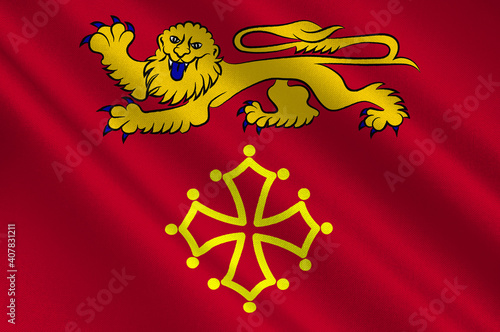 Flag of Tarn-et-Garonne in Occitanie is a Region of France photo