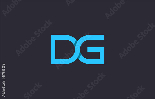 3d joined alphabet letter DG logo design photo