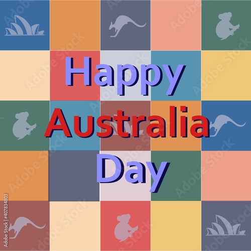 Australia independence day new banner, poster and card with vector illustration in trending colors photo