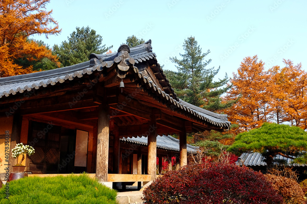 The exterior of a traditional Korean house. The exterior of a traditional Korean house.