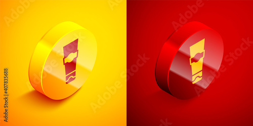 Free Download Isometric Tube of toothpaste icon isolated on orange and red background. Circle button. Vector. - GFXLoad