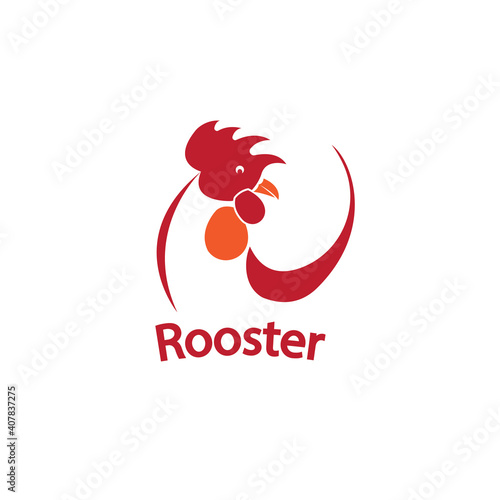 rooster logo abstract color design vector illustration