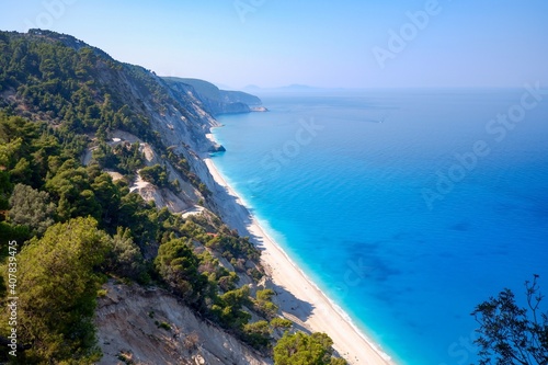 Egremni beach on the Ionian sea, Lefkada island, Greece. photo