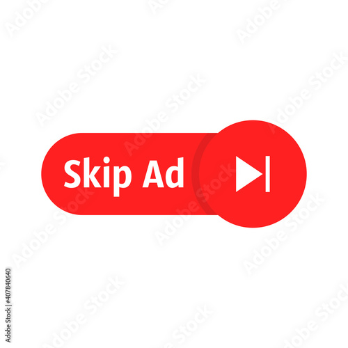 simple red skip or stop ad button