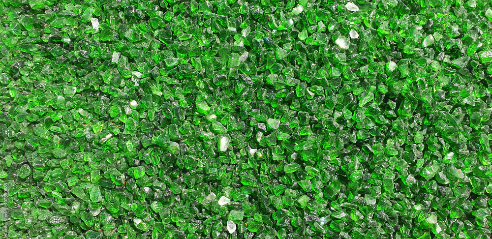 Panorama of emerald decorative stones. Panorama of emerald decorative stones.