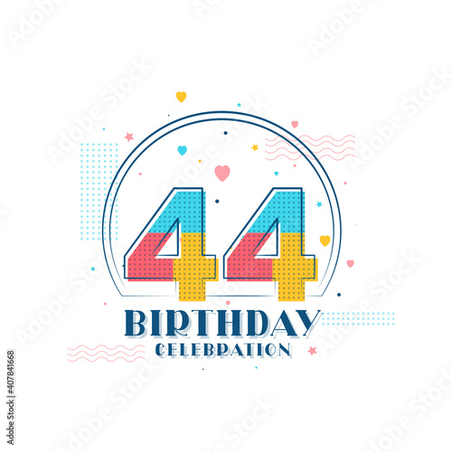 44 Birthday celebration, Modern 44th Birthday design © NetArt