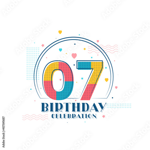 7 Birthday celebration, Modern 7th Birthday design
