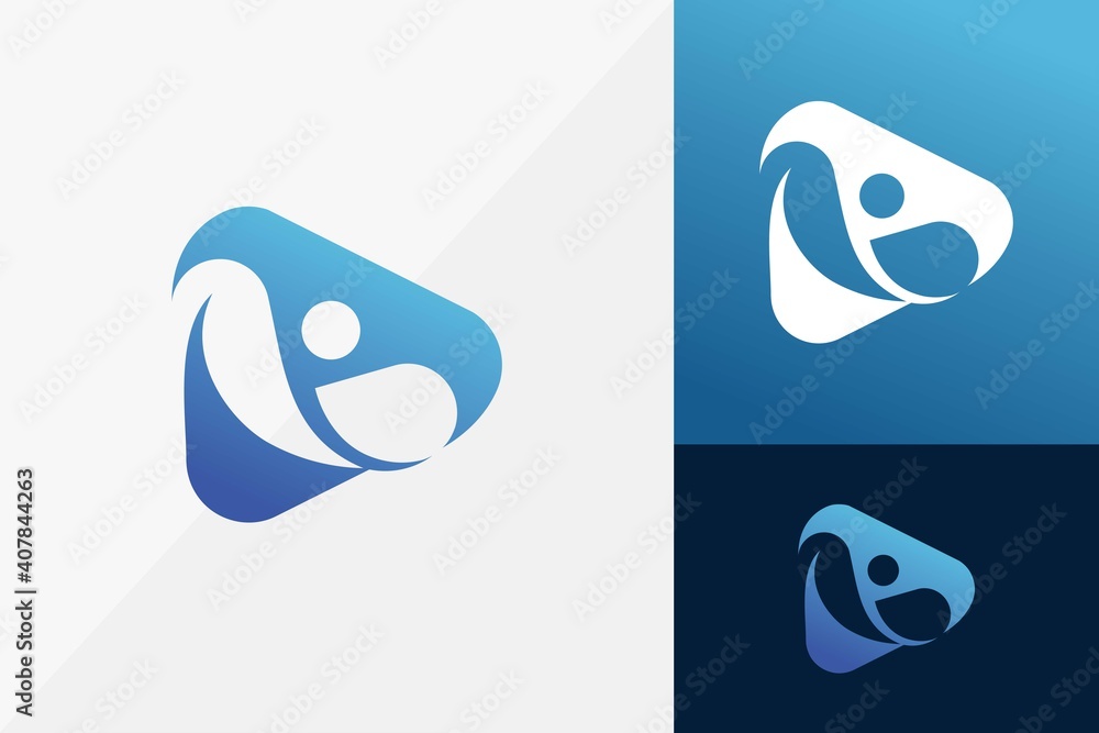 Fototapeta premium People Media Logo Template, Modern Logo Designs Vector Illustration Template