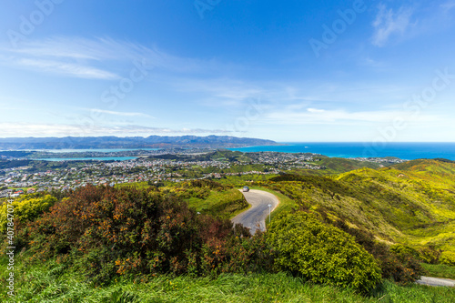 View of Wellington from the Wind Turbine in New Zealand