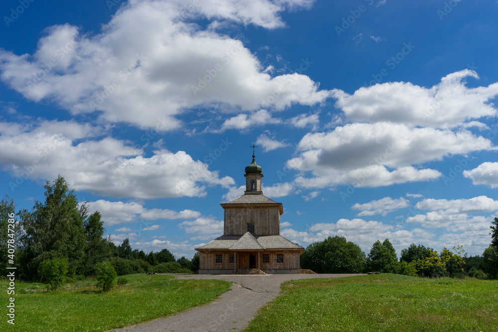 Wooden Orthodox Church - an example of old Belarusian wooden architecture