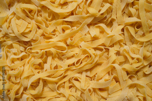 Italian homemade noodles, top view