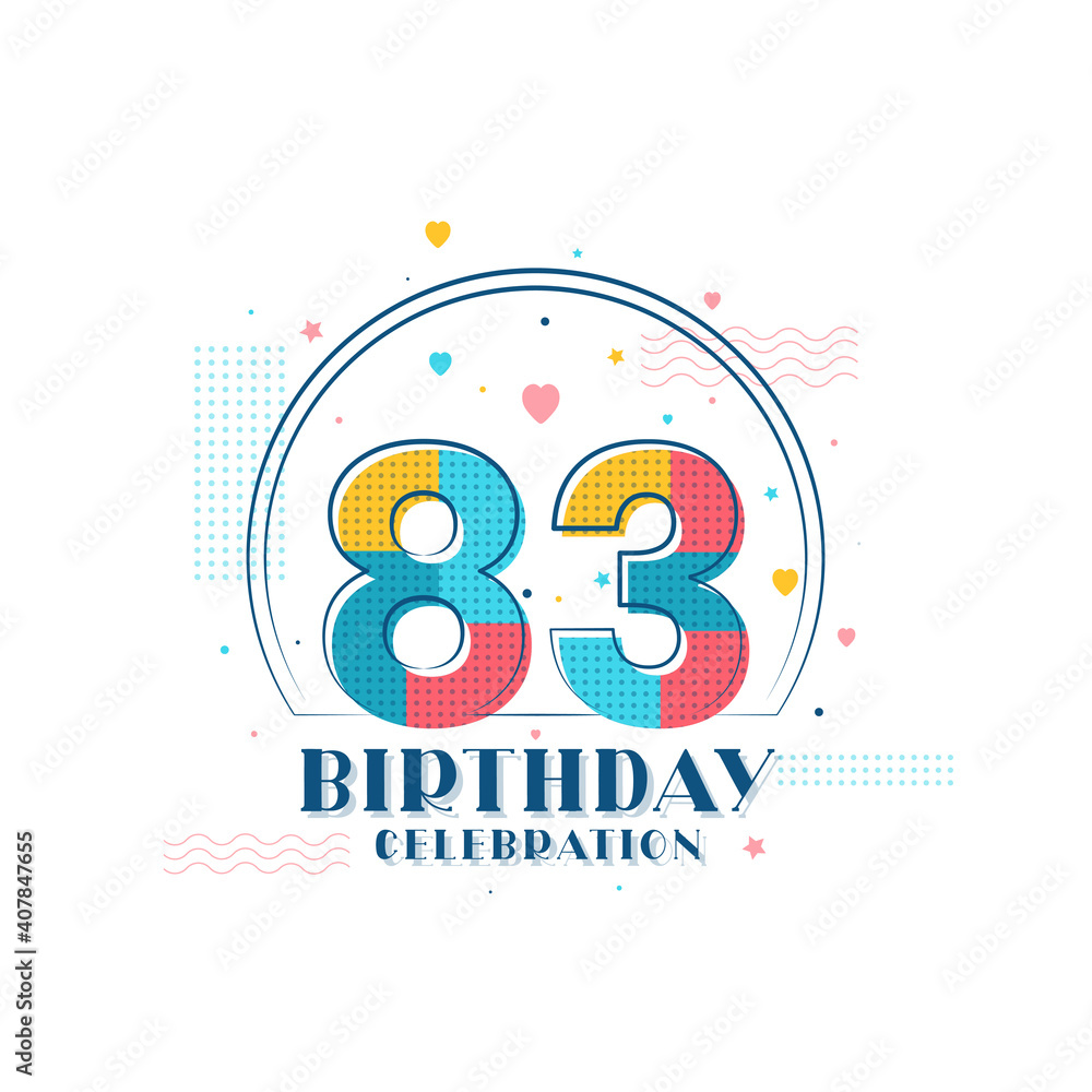 Fototapeta premium 83 Birthday celebration, Modern 83rd Birthday design