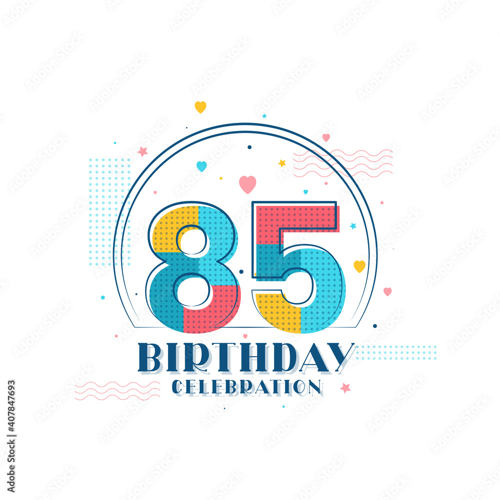 Fototapeta premium 85 Birthday celebration, Modern 85th Birthday design