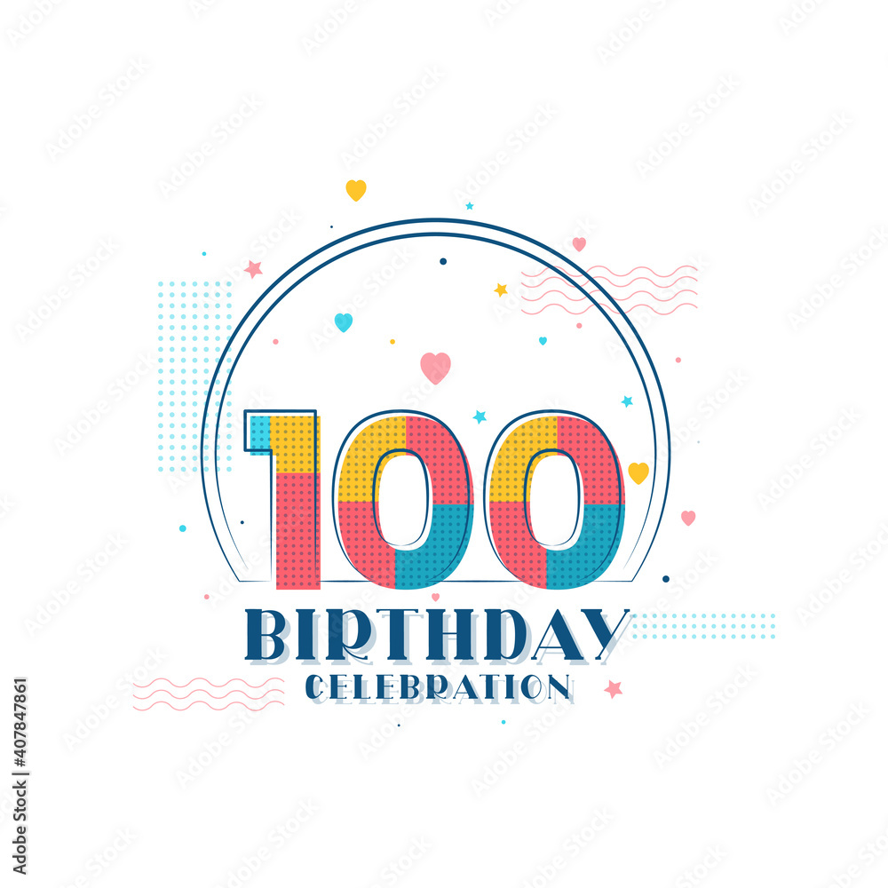 100 Birthday celebration, Modern 100th Birthday design