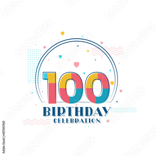 100 Birthday celebration, Modern 100th Birthday design