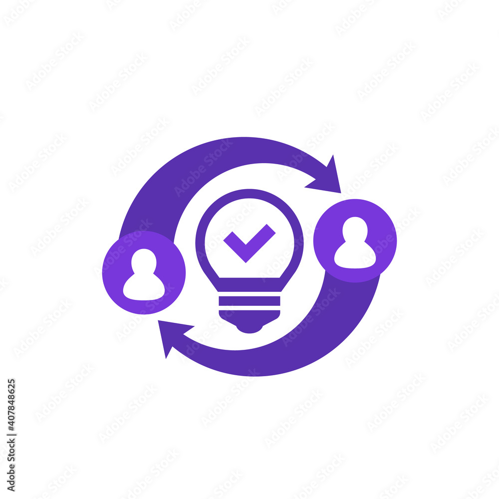 exchange of ideas icon on white, vector exchange of ideas icon on white, vector