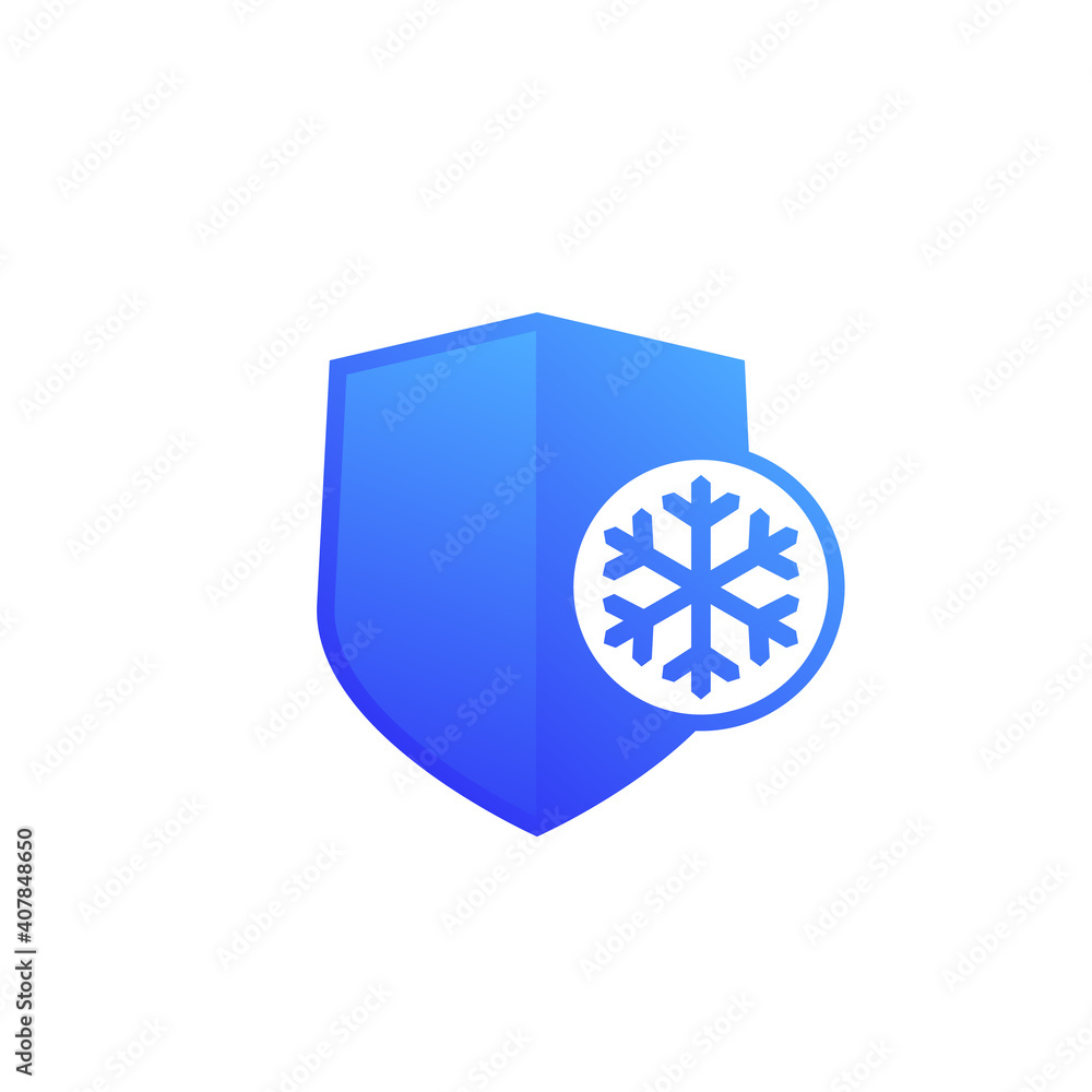 Frost resistant or cold resistance icon on white Frost resistant or cold resistance icon on white