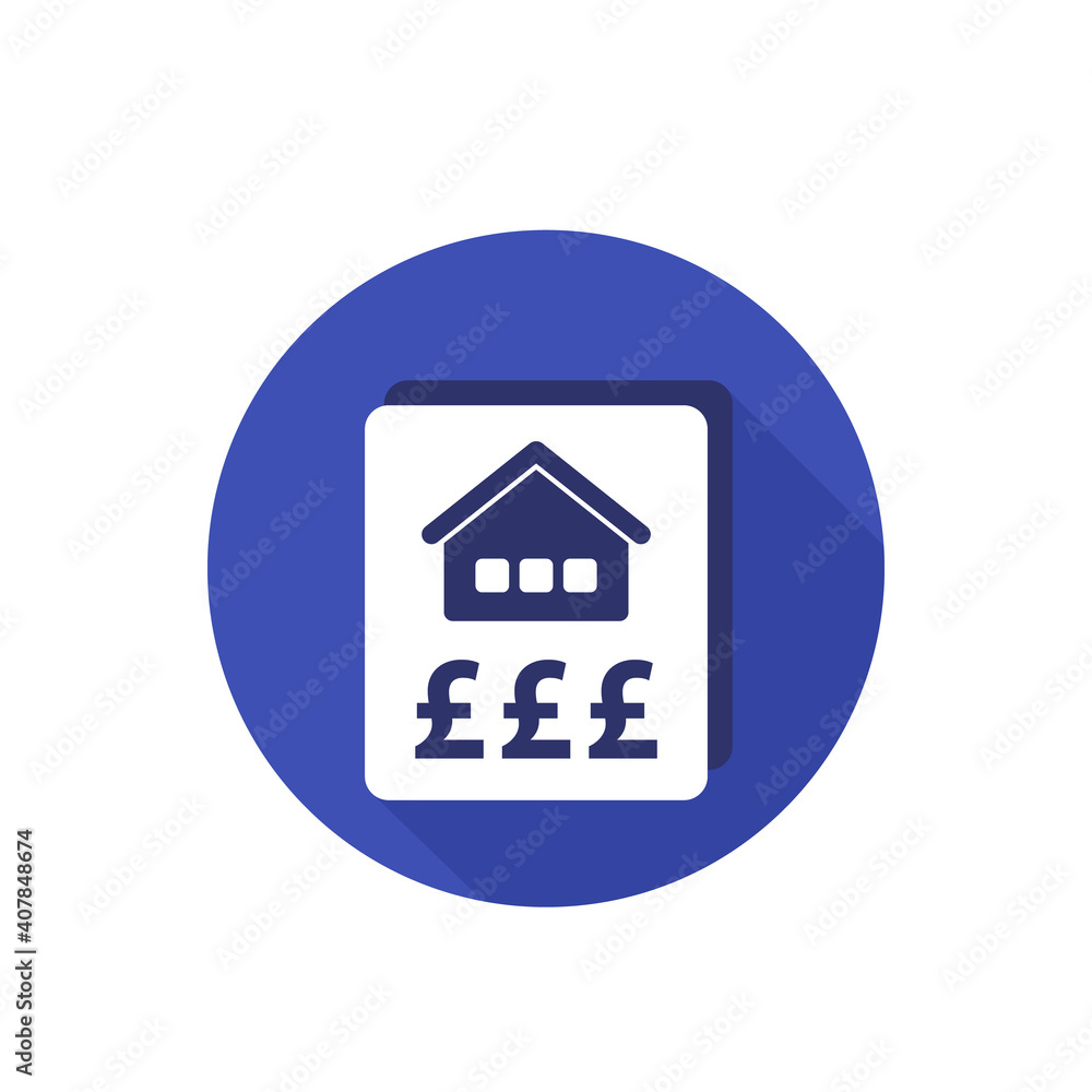 House for sale icon with a pound House for sale icon with a pound