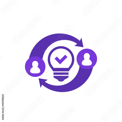 exchange of ideas icon on white, vector