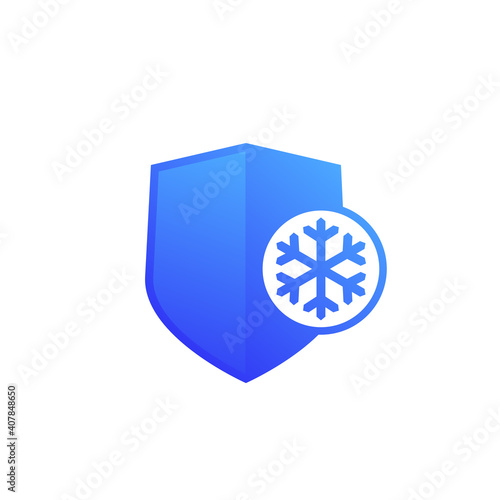 Frost resistant or cold resistance icon on white