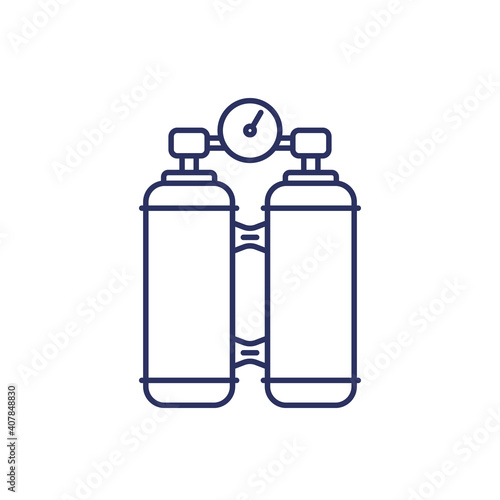 oxygen tanks line icon on white