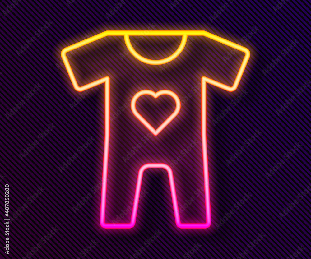 Glowing neon line Baby clothes icon isolated on black background. Baby clothing for baby girl and boy. Baby bodysuit. Vector. Glowing neon line Baby clothes icon isolated on black background. Baby clothing for baby girl and boy. Baby bodysuit. Vector.